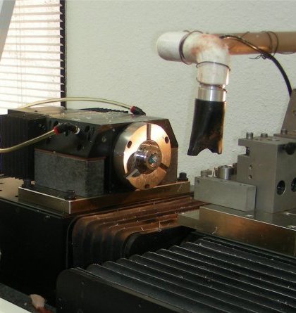 Lathe with button